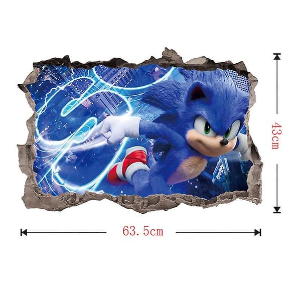 Avtakbar Sonic Veggdekor Barneromsdekor Bakgrunn-FX-