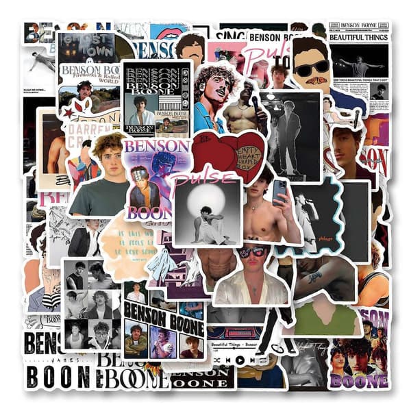 60 vanntette Benson Boone-klistremerker for DIY-telefondeksler, bærbare datamaskiner og scrapbooking-FX-