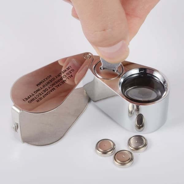 Juvelerarlupp 40X förstoring med LED-ljus och metallstativ-FX-
