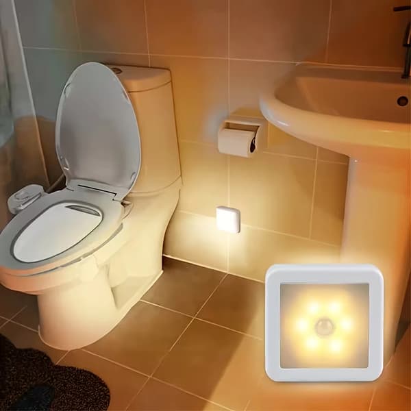 Bevægelsessensor LED Natlys til Badeværelse, Sengekant, Gang, Toilet, Trappe, Skab Cool White