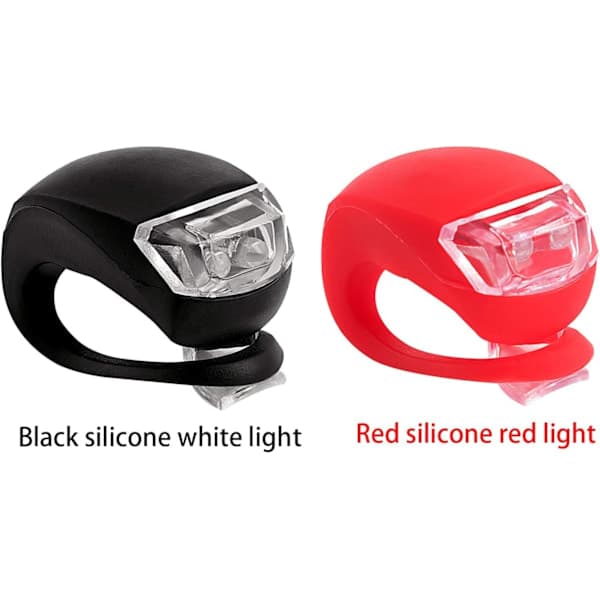 8-pakning silikon LED-sykkellyktsett - 4 front- og 4 baklykter