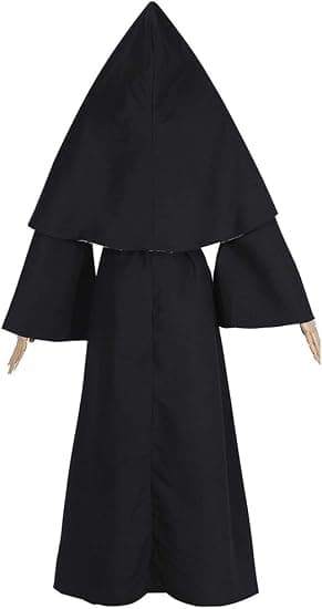 Nonnedragt Plus Size Skræmmende Nonne Outfit Præst Halloween Kostume Sort-FX-