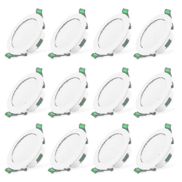 12-pak 7W Hvid LED Downlight Indbygningsloftspot, Dæmpbare Panellamper-FX-