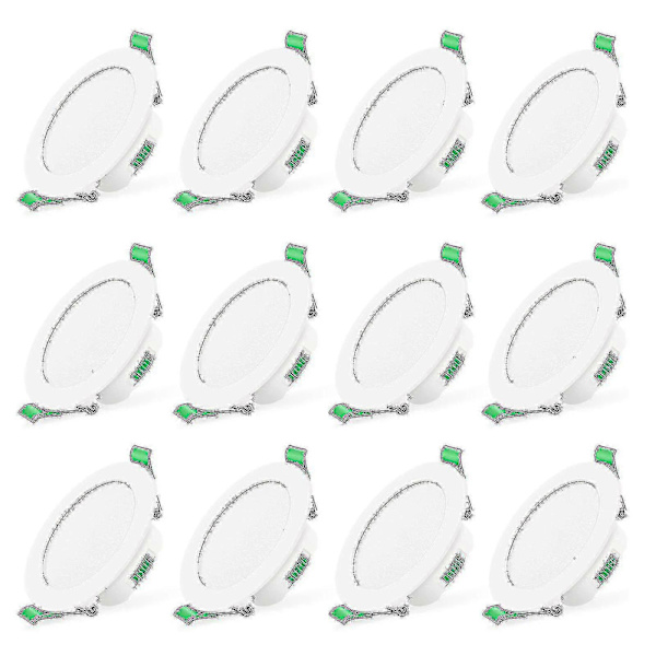 12-pak 7W Hvide LED Indbyggede Downlight Spotlights til Loft-FX-