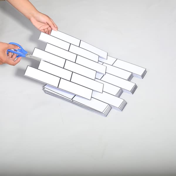 3D 10 fliser selvklæbende badeværelsesvægfliser, tykkere selvklæbende backsplash til køkken, stærkere klæbeevne V-FX-