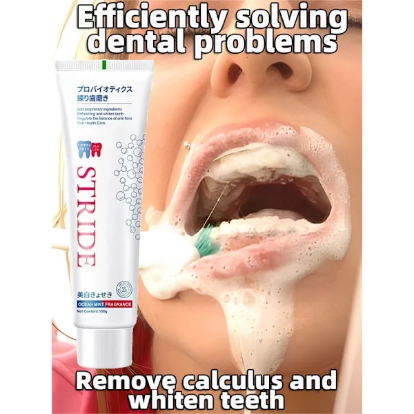 Tannstein Fjerner Tannkrem Bleking Tenner Munnlukt Fjerning Dårlig ånde Forebyggende Periodontitt Probiotisk tannkrem{EE}