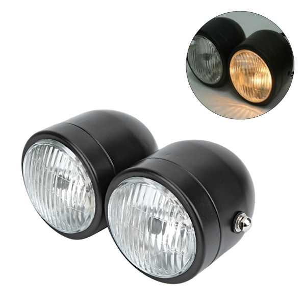 Motorcykel Dobbelt Forlygte Modifikationsdel Twin Forlygte Lampe (Uden Beslag)【HY】