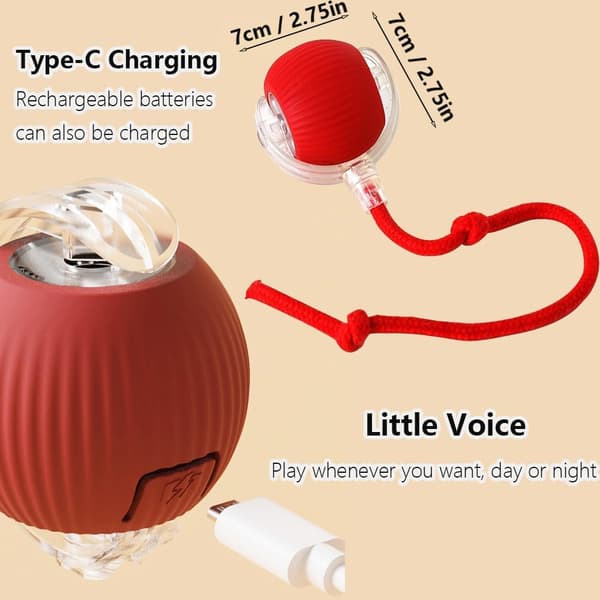 Interaktiv Kattleksaksboll Automatisk Rullande 360 Grader för Innekatter Lek Motion Tristesslindring Grå-FX-