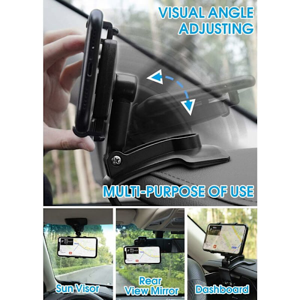 360 astetta kääntyvä auton puhelinpidike, kojelaudan puhelinpidike, auto{HH}