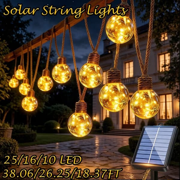 Solcelledrevne sfæriske lyskæder 16LED 8m Varmt lys IP44 16LED 8m Warm Light