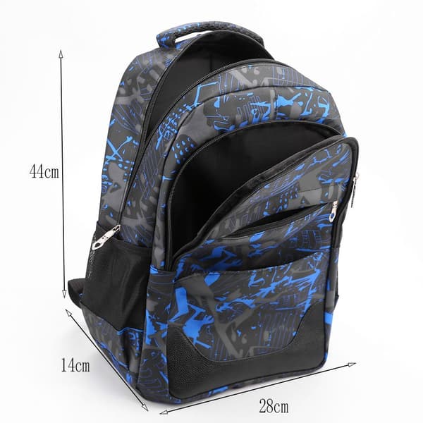 Ergonomisk Vandafvisende Blå Skolerygsæk 20-35L-FX-