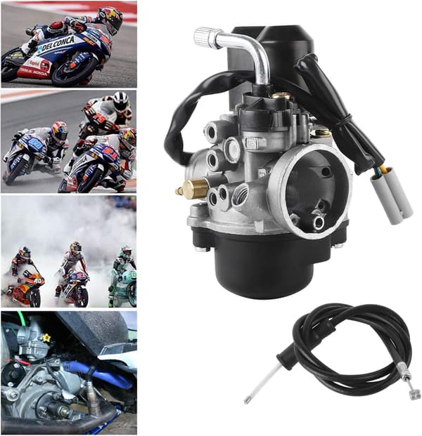 Carburetor, Replacement Carburetor with 17.5mm Bore for Most Piaggio/Gilera/Aprilia 50cc Scooters-FX-