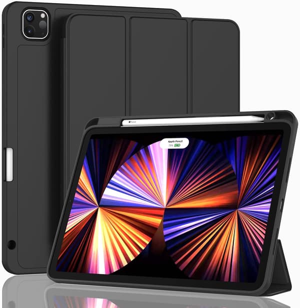 Slankt trefoldigt etui til iPad Pro 11\" med blyantholder og trådløs opladning-FX-