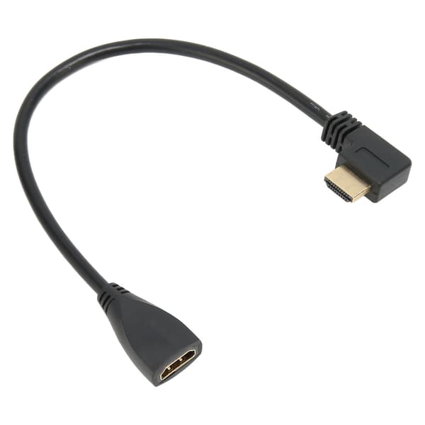 Vänstervinklad HD Multimedia Interface förlängningskabel Typ A hane till hona 24K guldpläterad kontakt 3D 4K videokabel-FX-