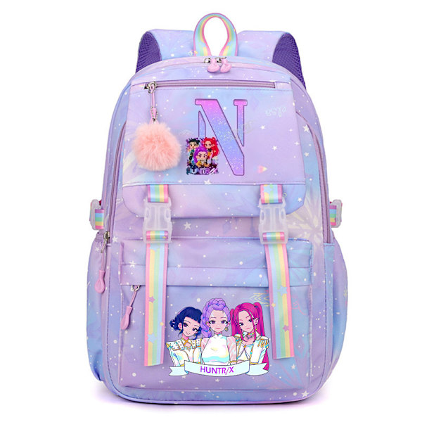 KPop Demon Hunters Backpack with Printed Letter, Casual Large Capacity Backpack E-FX- E 44*30*22cm