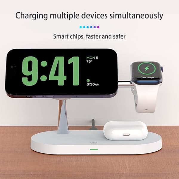 3-i-1 15W Hurtig Trådløs Oplader til iPhone, Apple Watch & AirPods-FX-