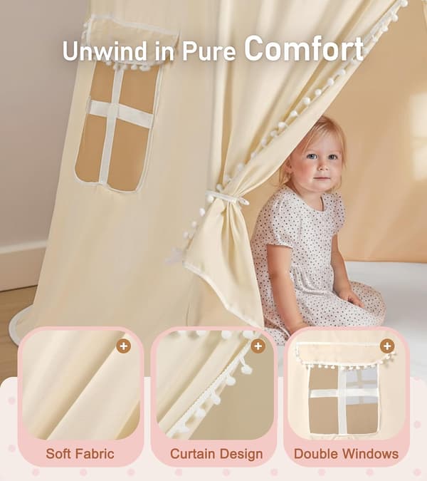 Stort Legetelt til Børn – Yurt-design Legetelt med Taske, Perfekt Gave til Børn-FX- Pink