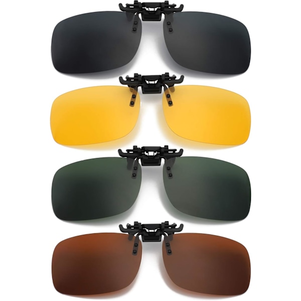 4-pack, Clip-on Polariserande Solglasögon, Överglasögon för Män Kvinnor