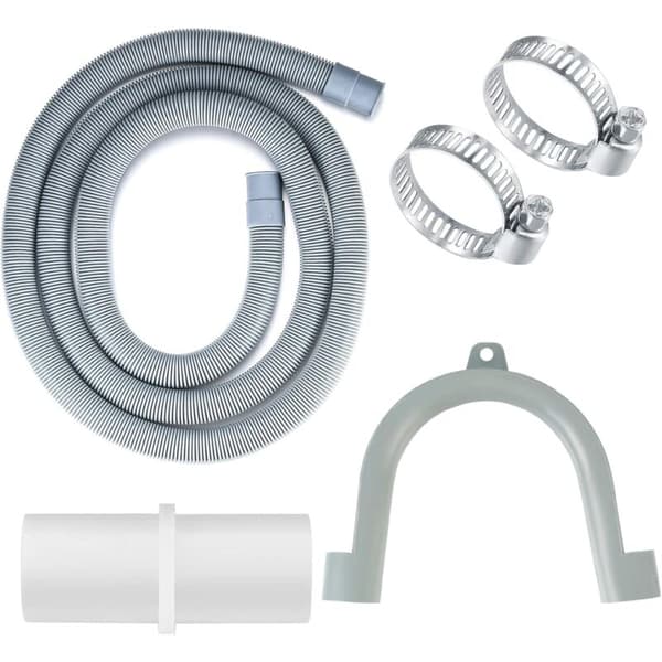 Washing Machine Drain Hose, Universal Drain Hose, 2M Dishwasher Extension Hose with Bracket and Hose Clamp-FX-