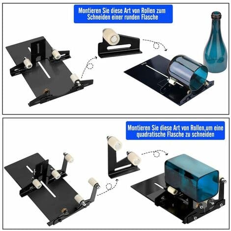 New Square Bottle Cutter Glass Bottle Cutter Wine Bottle Cutter DIY Tool Set Three-Blade Cutting Head-FX-