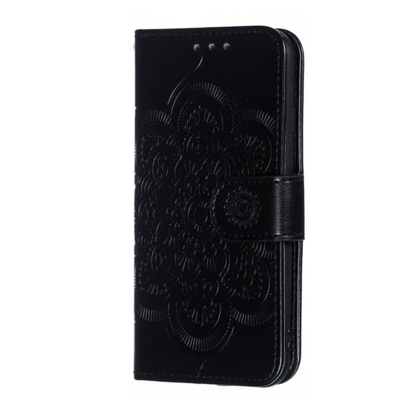 Compatible with iPhone 7/8/SE (2020/2022) - Mandala Wallet Case - Black Black-FX- Black Svart