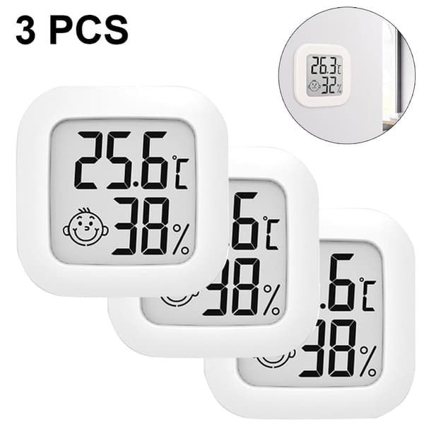 3-pak digitalt indendørs termometer hygrometer display-FX-