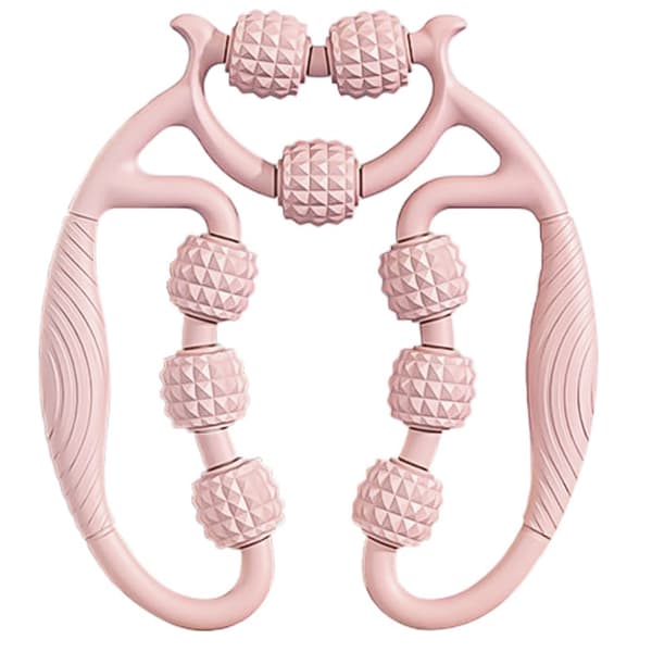 Massage Afslappende Cirkulær Benklemme 9-Hjuls Muskelrulle Dybdevævsmassage Til Ben Armmassager-FX- Pink