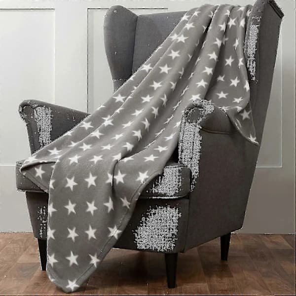 Flonel Fleece Tæppe Varm Blød Stjernedesign 120x200cm-FX-