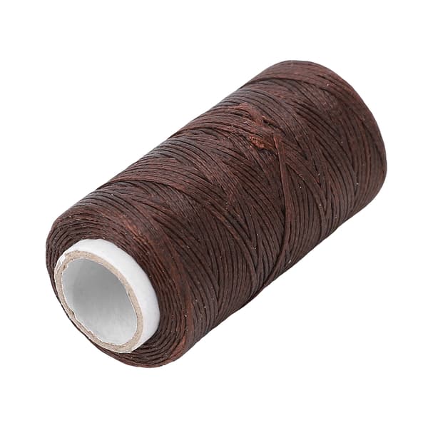 5 ruller vokset tråd 150D manuell DIY håndsøm flat vokset tråd fiber monofilament linje kaffe-FX-