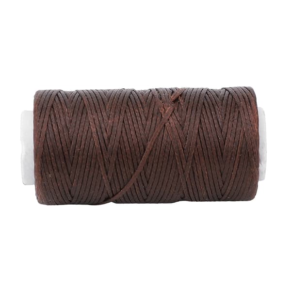5 ruller vokset tråd 150D manuell DIY håndsøm flat vokset tråd fiber monofilament linje kaffe-FX-