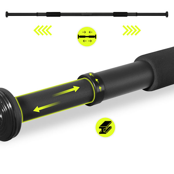 HyperMotion Adjustable Pull-Up Bar 80-130 cm, 150 kg, Black-FX-