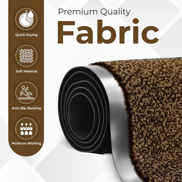 Sklisikker Vaskbar Dørmatte 40x60 cm Gummi Bakside Inngangsgulvmatte-FX-