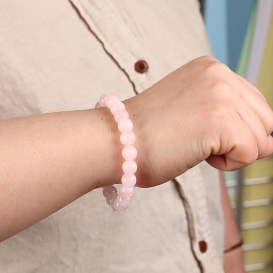 1 STK Krystallsteinarmbånd for kvinner menn Halvedelstenarmbånd 8 mm runde perler Elastisk perlearmbånd Smykker-FX-