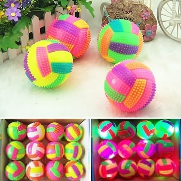 Pcs Amazing Wish Flashing Bounce Ball LED Light Hedgehog Bouncing Kids Pets Dog Fun-FX-