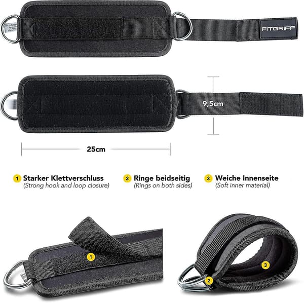 Fitgriff Vadderade Fotremmar - Kabelmaskin Ankelremmar-FX-