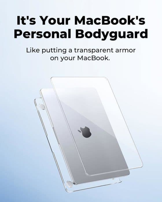 Hard Shell - Kompatibel med MacBook Air - M2 M3 M4 - 13,6 Tommer - Transparent - Sklisikker-FX-