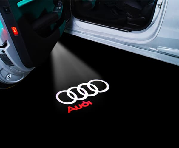 2st Laser Välkomstljus för Audi A4 A5 A6 A7 A8 Q3 Q5 Q7, Dörrprojektor Logotyp-FX-