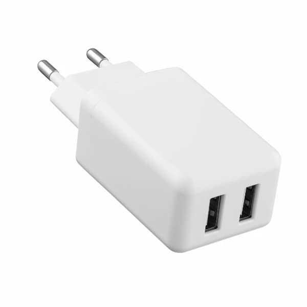 ERD TCE-771 Europæisk Stik USB Dobbeltoplader Hvid 10W-FX-