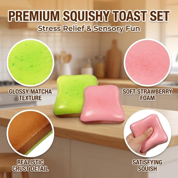 1-pack Butter Bread Squishy - Realistic Scented Sensory Stress Toy, Soft Decompression Toy for Teens and Adults 1 pc Pink-FX- pink