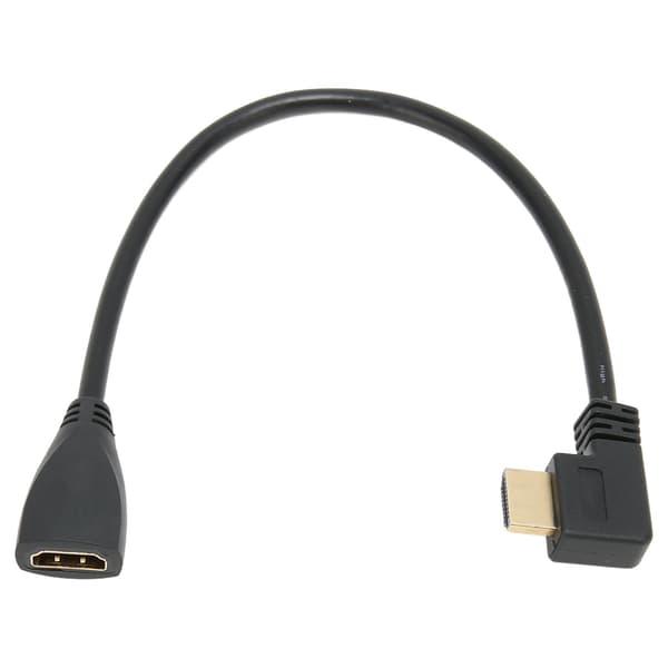 Vänstervinklad HD Multimedia Interface förlängningskabel Typ A hane till hona 24K guldpläterad kontakt 3D 4K videokabel-FX-