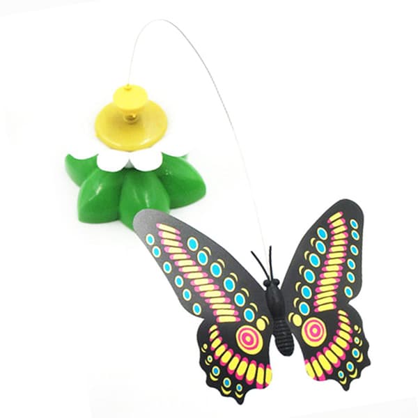 Kattelegetøj 360 Grader Roterende Sommerfugl Blomsterform Interaktiv Killing Legetøj Kattelegetøj-FX-