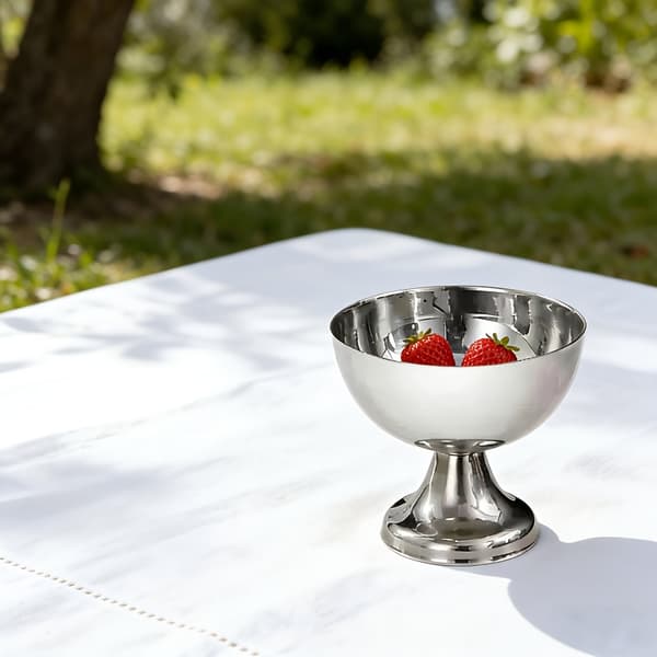 Dessertskåle i rustfrit stål med fod til is, budding og snacks 6pc cup set