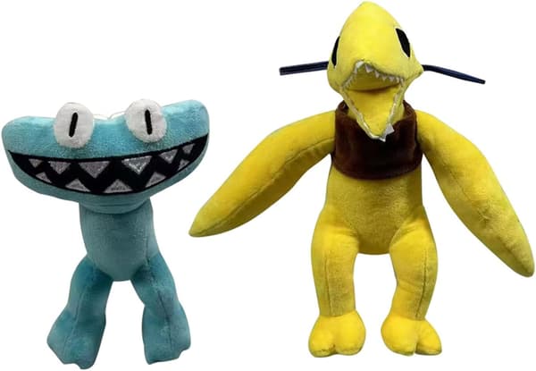 Rainbow Friends plysjsett med blå og gule nattleker-FX-