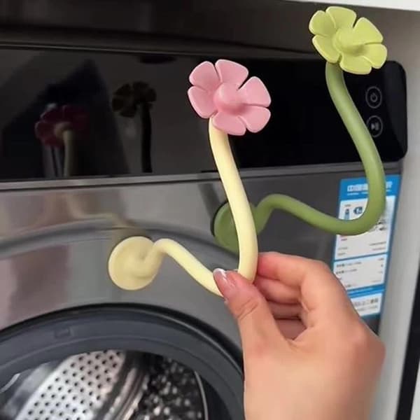 Vaskemaskin Blomst Ventilknapp - Magnetisk Avtakbar Dørstopper, Vaskeromstilbehør