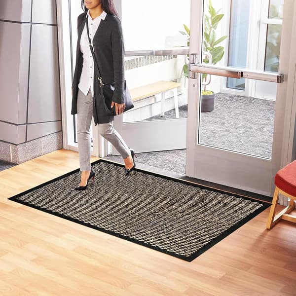 Sklisikker Vaskbar Dørmatte 40x60 cm Gummi Bakside Inngangsgulvmatte-FX-