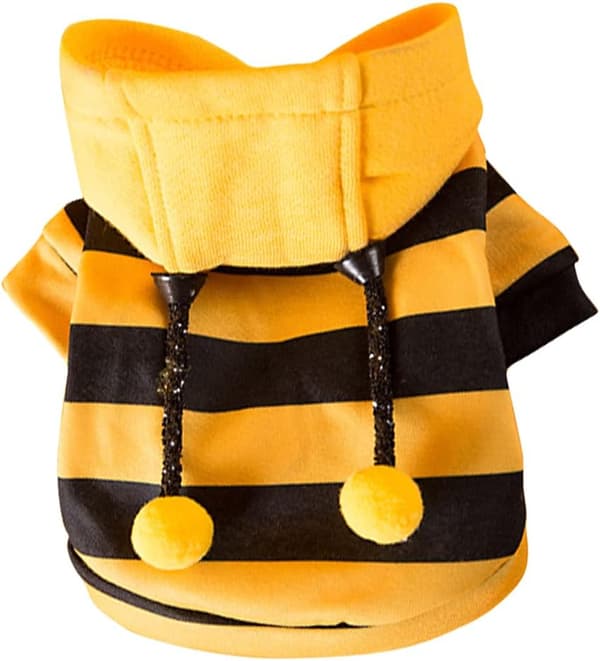 Dog Sweaters, Cat Clothes, Cute Pet Clothes, Warm Sweaters for Small and Medium Pets (S, Yellow Stripes) -FX-