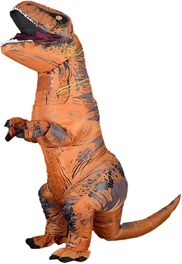 Oppustelig T-Rex Dinosaurkostume til voksne - Brun Jumpsuit-FX-
