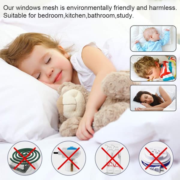 Cuttable Mosquito Net for Windows, Set of 4 Mosquito Net Window Insect Screens, Improved Anti-Insect Fly Screen with Tape Fine Mesh-FX-