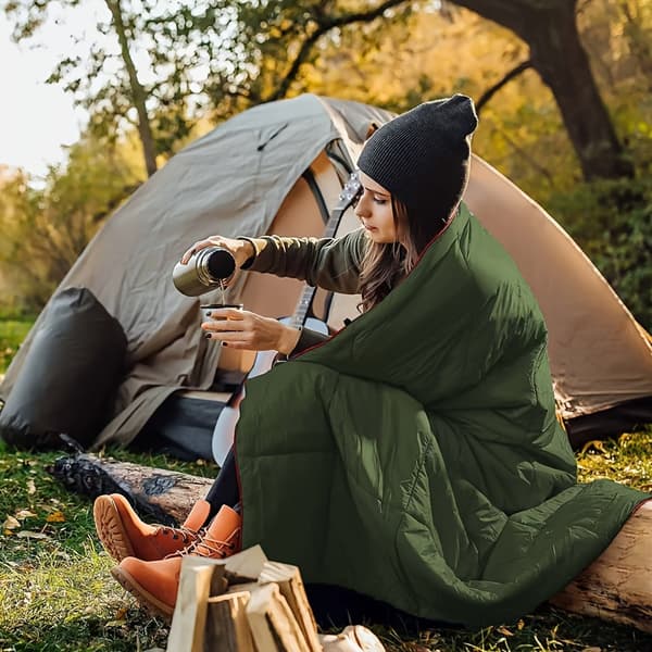 Nylon Campingteppe Piknikmatte Utendørs Sjal Kappe Blue