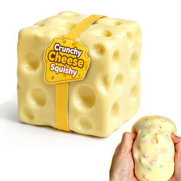 Sprø Smør Squishy Pinne ASMR Sakte Stigende Perlefylt Klem Skrivebordsdekor Gaver til Voksne (Ost)-FX- Cheese